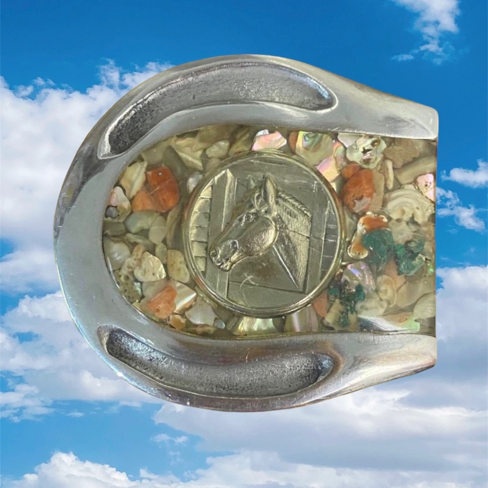 Steel Horseshoe Horse Belt Buckle